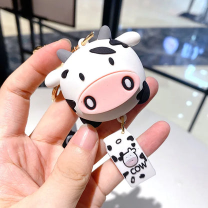 Cartoon Silicone Cows Keychain Christmas Gift