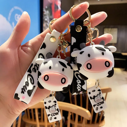 Cartoon Silicone Cows Keychain Christmas Gift