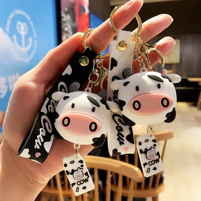 Cartoon Silicone Cows Keychain Christmas Gift