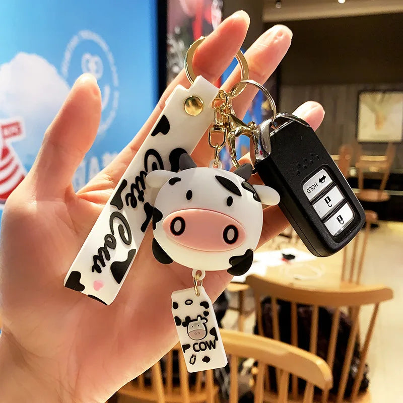 Cartoon Silicone Cows Keychain Christmas Gift