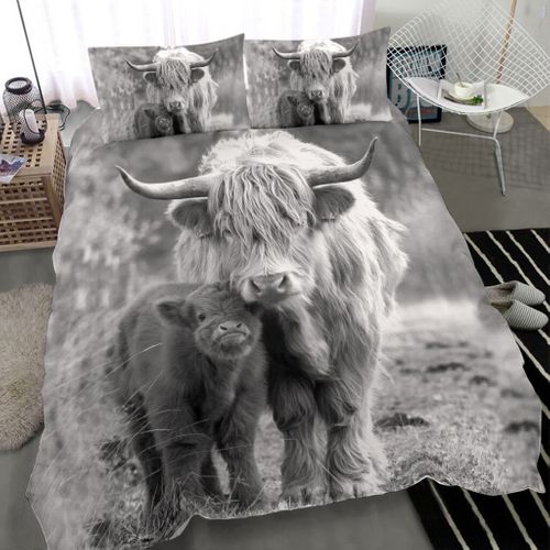 Bedding Set  Highland Cattle Calf And Mom